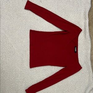Reformation Scarlet Ribbed Top